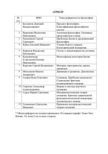 Темы рефератов по философии