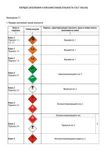 порядок заполнения и описания знаков опасности (гост 19433-88)