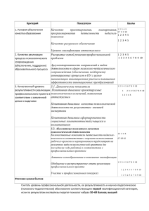 Критерии оценки самоанализа