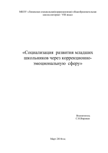 Социальное развитие младших школьников через коррекционно