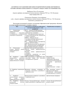 Алгоритм составления образовательной программы обучения