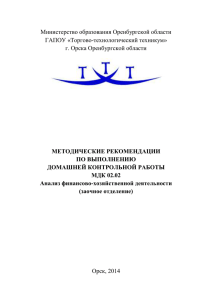 КОНТРОЛЬНАЯ РАБОТА МДК 02.02 Анализ финансово