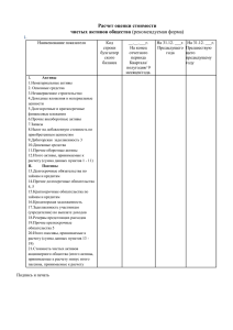 Скан справки с расчётом оценки стоимости чистых активов