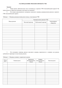 Задание по управлению рисками инвестиционного проекта