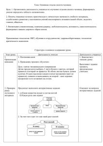 Тема: Основные отделы скелета человека