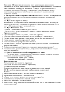 Операция  «Путешествие по осеннему лесу»  для младших школьников.