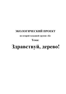 ЭКОЛОГИЧЕСКИЙ ПРОЕКТ во второй младшей группе «Б» Тема