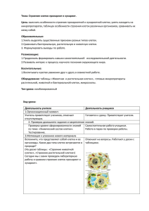 Тема: Строение клеток прокариот и эукариот. Цель: Образовательные: