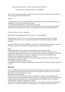 Конспект урока  биологии  по теме « Строение клетки»... Учитель  биологии  высшей категории  Т.Б.ЖУЛАНОВА