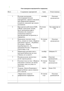 План проведения мероприятий по терроризму