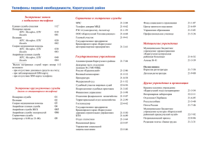 Номера телефонов первой необходимости