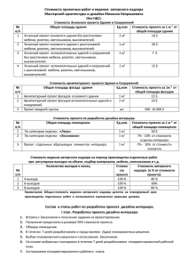 Стоимость проектных работ и ведения авторского надзора