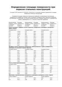 Расчет площади окраски металл. конструкций