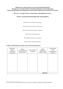 Отчет по педагогической практике