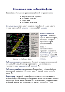 Математический горизонт – большой круг на небесной сфере