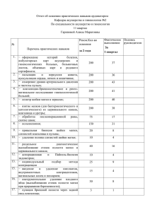 Отчет об освоении практических навыков ординатором