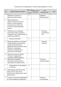 Тематическое планирование «Тайны живой природы» 9 класс  Кол-во Практическ