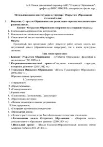 А.А. Попов. Методологические конструкции в структуре