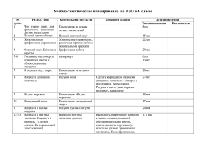 Учебно-тематическое планирование по ИЗО в 6 классе