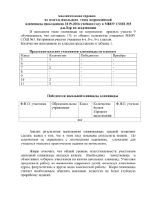 Аналитическая справка по итогам школьного этапа