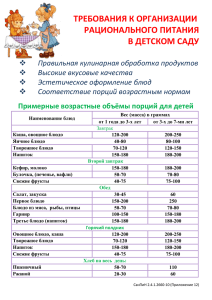 Требования к организации рационального