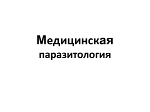 Лекция по биологии Медицинская паразитология