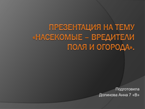 Презентация на тему «Насекомые – вредители