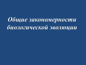 Общая закономерность биологической эволюции