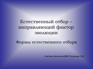 Естественный отбор – направляющий фактор эволюции