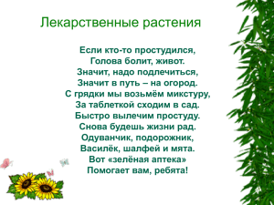 Лекарственные растения