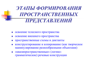 этапы формирования пространственных представлений