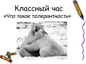 классный час "Что такое толерантность"