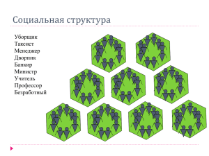 Социальная структура Уборщик Таксист Менеджер