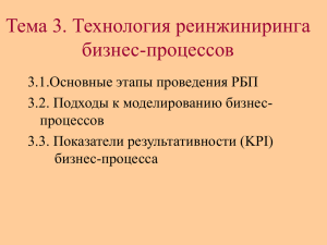 Тема 3. Технология реинжиниринга бизнес