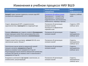 Изменения в учебном процессе НИУ ВШЭ