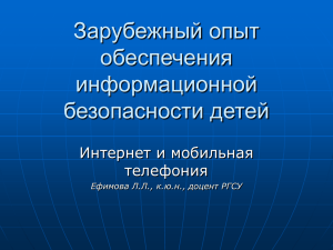 Зарубежный опыт обеспечения информационной безопасности