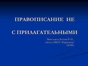 ПРАВОПИСАНИЕ НЕ С ПРИЛАГАТЕЛЬНЫМИ