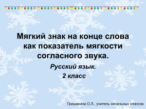 Мягкий знак на конце слова как показатель мягкости согласного звука. Русский язык.