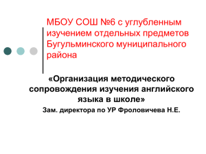 ПРОЕКТ «Школа после уроков» по английскому языку