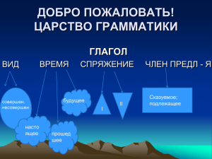 ДОБРО ПОЖАЛОВАТЬ! ЦАРСТВО ГРАММАТИКИ ГЛАГОЛ