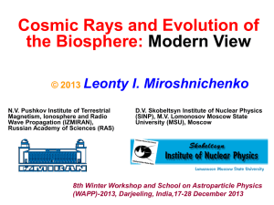 Cosmic Rays and Evolution of the Biosphere