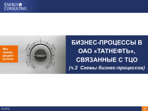 Бизнес-процессы в ОАО «Татнефть», связанные с ТЦО