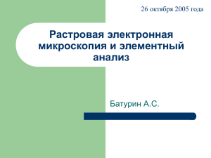 Растровая электронная микроскопия и элементный анализ Батурин А.С.