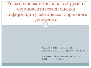 Рельефная разметка как инструмент органолептической оценки информации участниками дорожного движения