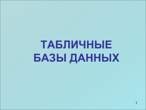 Базы данных. Основные понятия