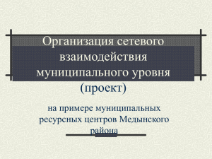 Организация сетевого взаимодействия муниципального уровня