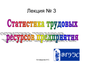 Лекция № 3 Использование рабочего времени