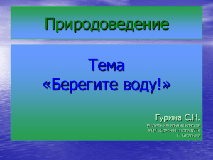 Природоведение Тема «Берегите воду!» Гурина С.Н.