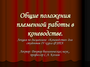 Общие положения племенной работы в коневодстве.