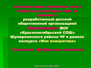 Экологические проблемы моего посёлка и возможные